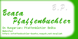 beata pfaffenbuchler business card
