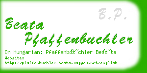 beata pfaffenbuchler business card